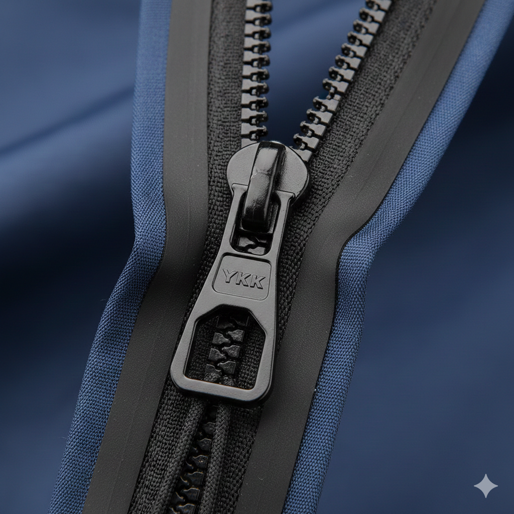 Close up of YKK zipper YKK zipper close up