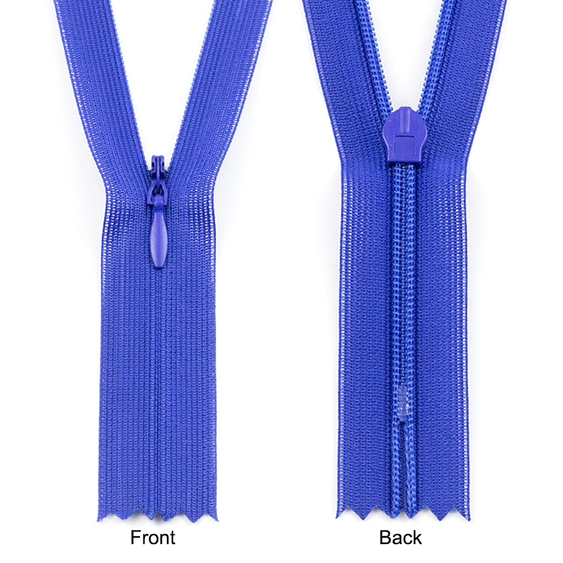 Common invisible zipper styles comparison