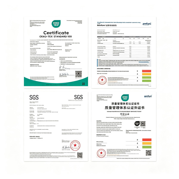#5 zipper certification display including BSCI ISO9001 OEKO-TEX REACH RoHS and GRS