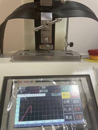 Airtight zipper tensile strength testing for mechanical durability verification