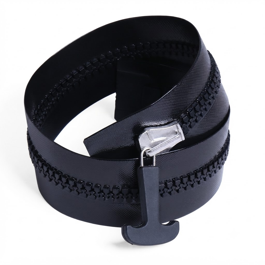 Airtight and gas-tight zipper with TPU waterproof coating for dry suits and marine gear