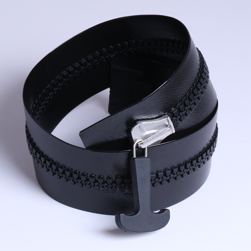 Custom airtight zipper #10 with TPU tape rated to 80kPa sealing strength