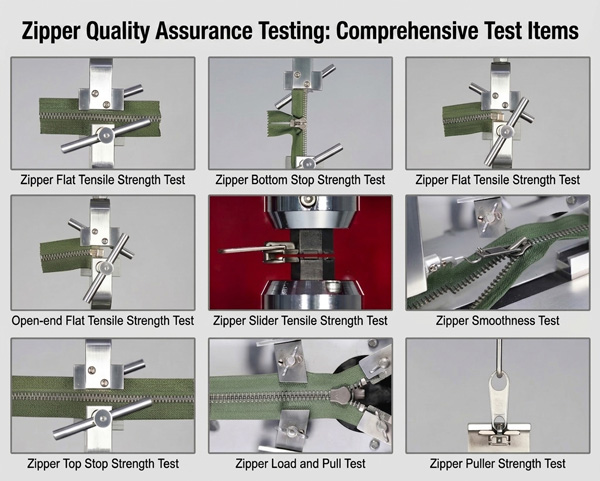 Factory inspection of heavy duty zipper chain tape slider puller and stops before mass production Factory inspection of heavy duty zipper chain tape slider puller and stops before mass production
