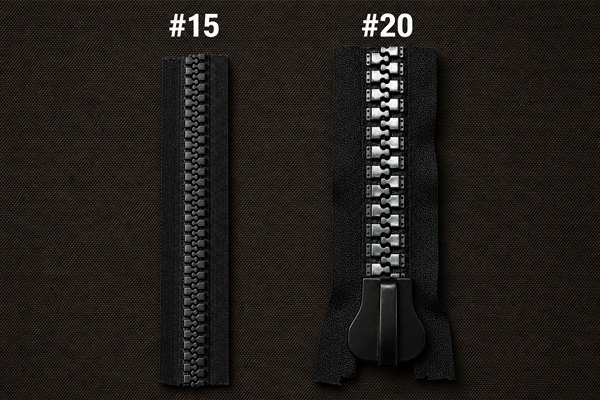 Heavy-duty #15 and #20 zippers for high-load industrial applications